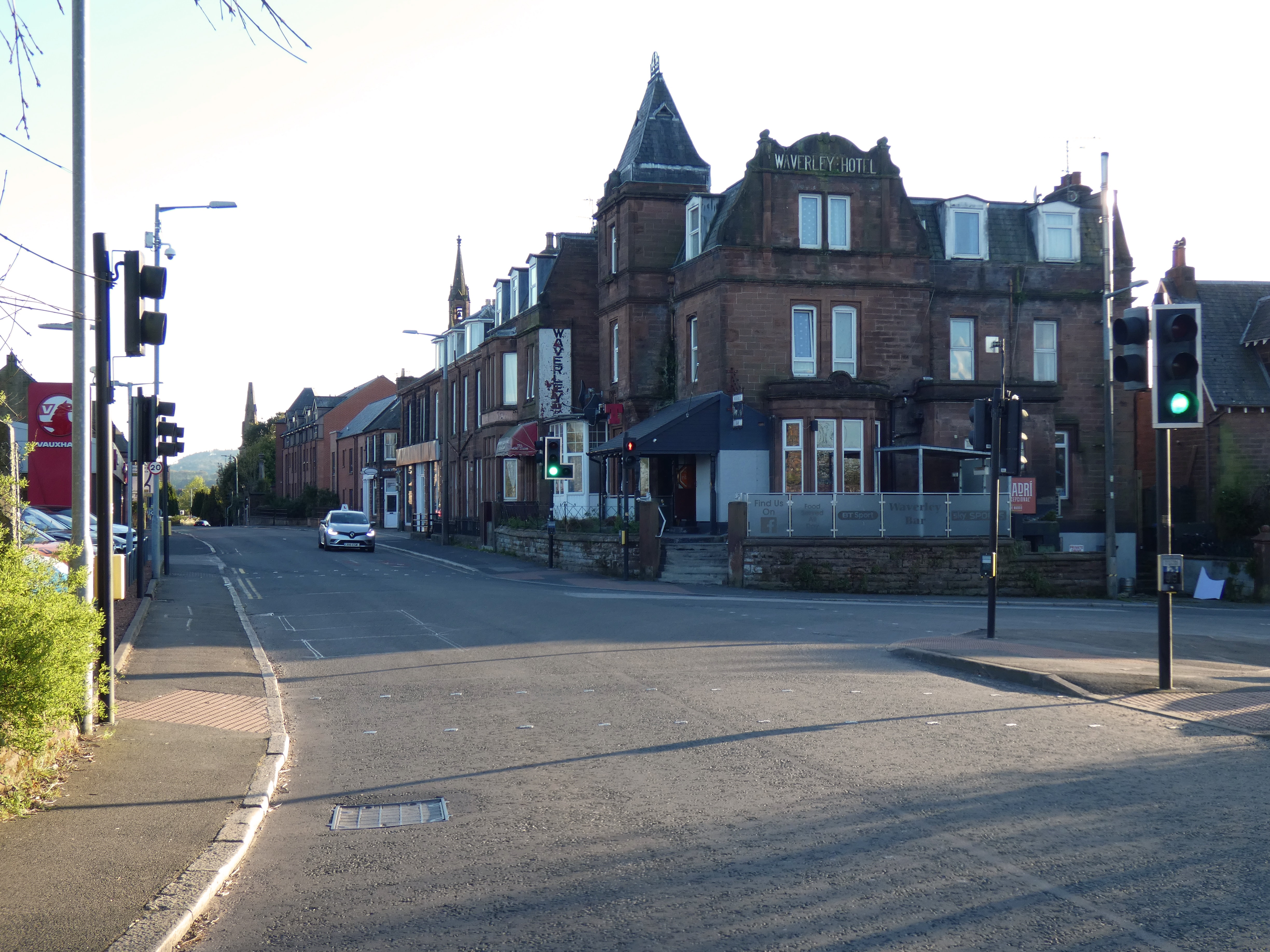 St Mary's Street looking west with Lovers Walk to the right