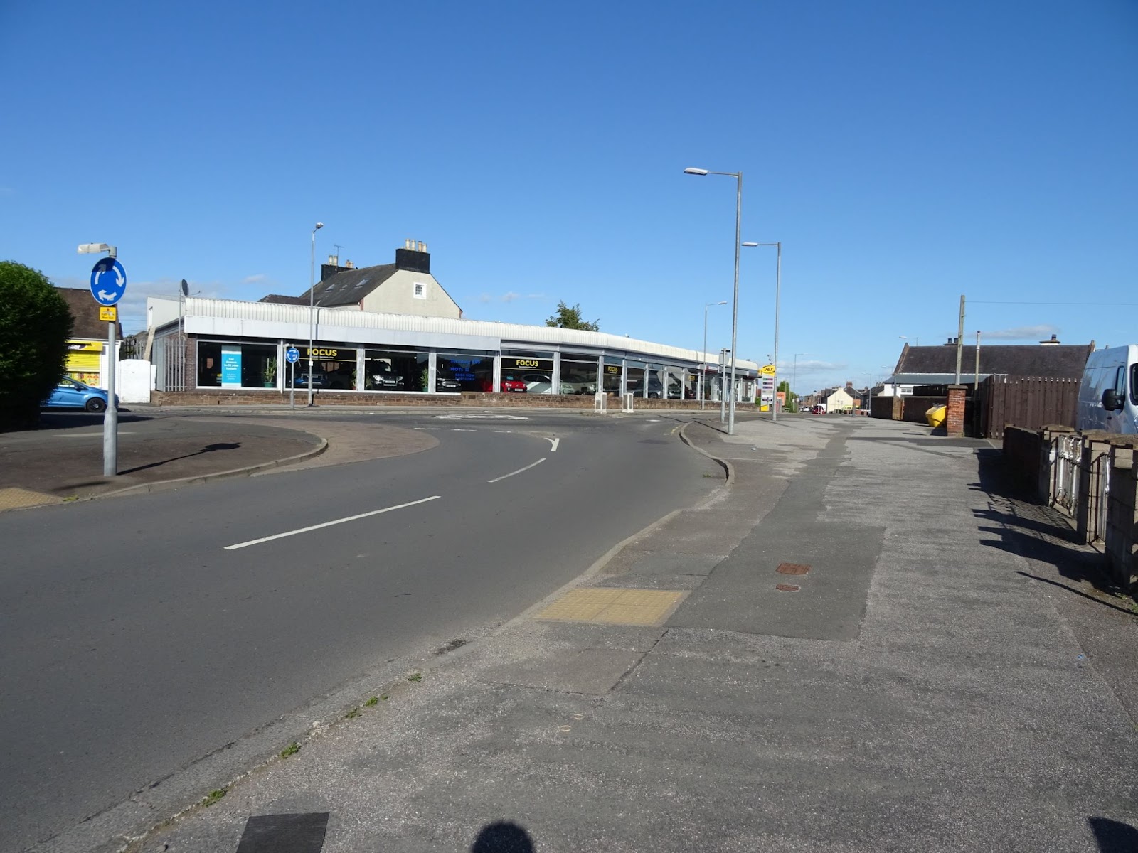 Hardthorn roundabout showing the amount of space available to built a cycle bypass