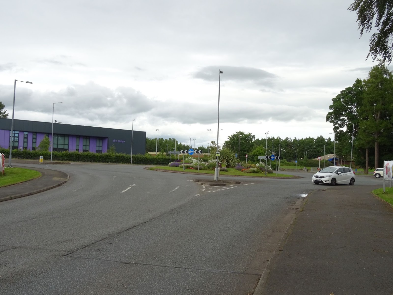 View of the roundabout looking towards the Bridge