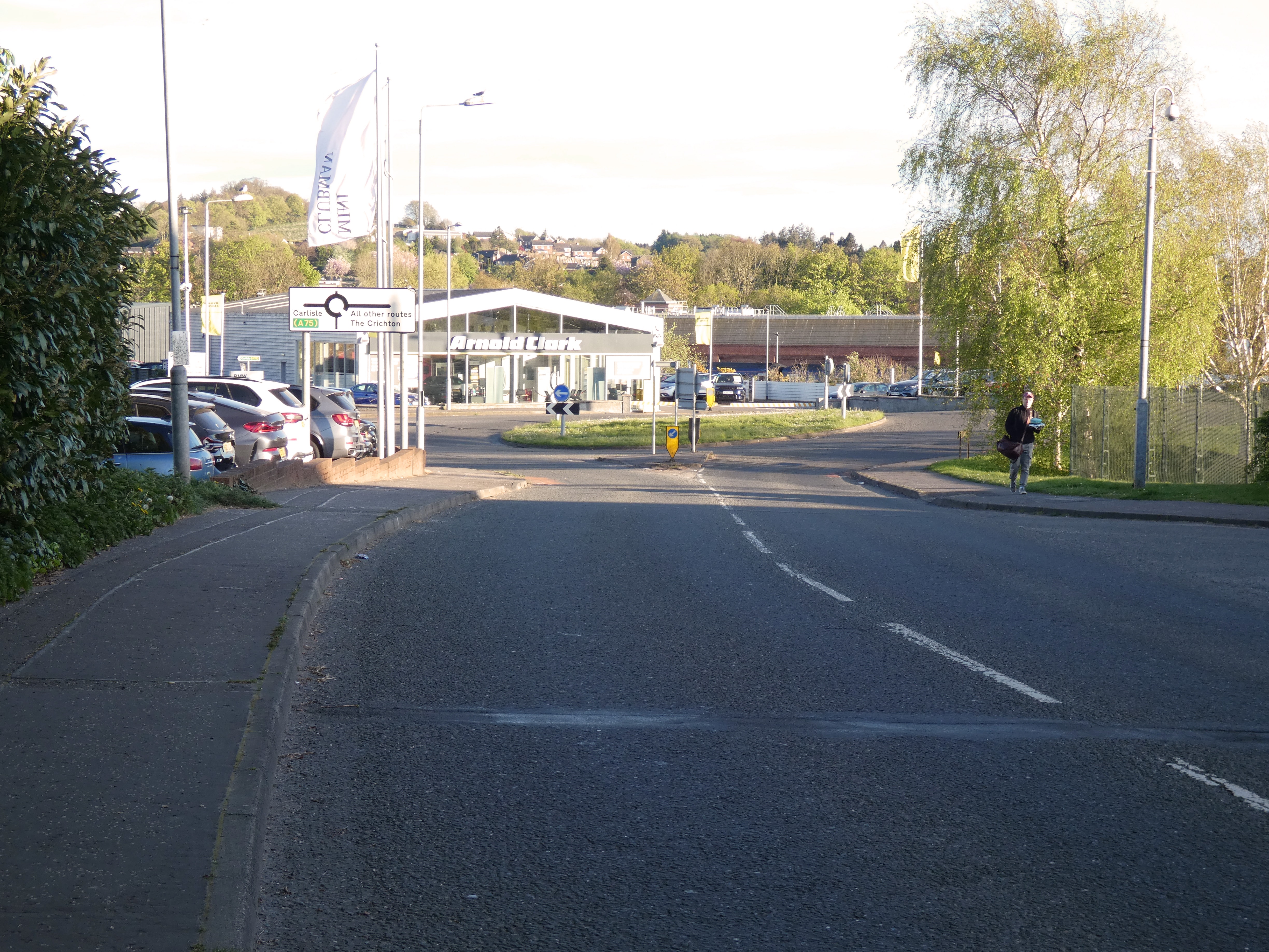 Cornwall Mount looking towards the roundabout joining the Annan Road