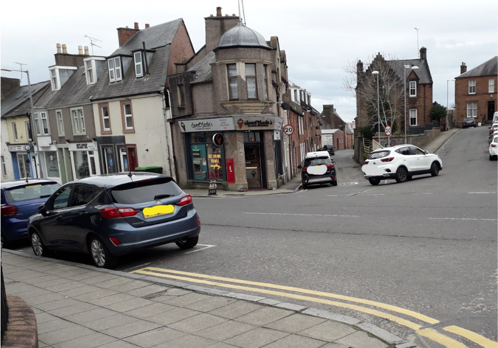 Looking across the road towards Howgate Street